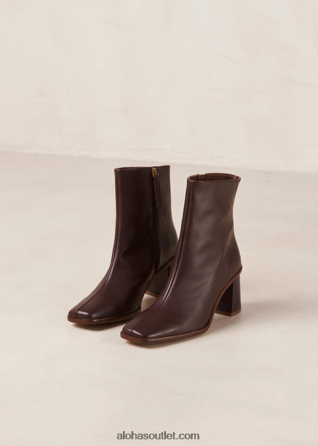 mulheres capa oeste - botas de couro vermelho Alohas 4P88ZX344 vinho do cabo bordô