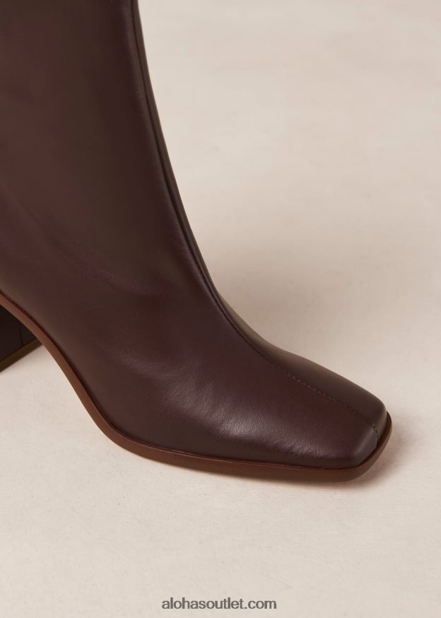 mulheres capa oeste - botas de couro vermelho Alohas 4P88ZX344 vinho do cabo bordô