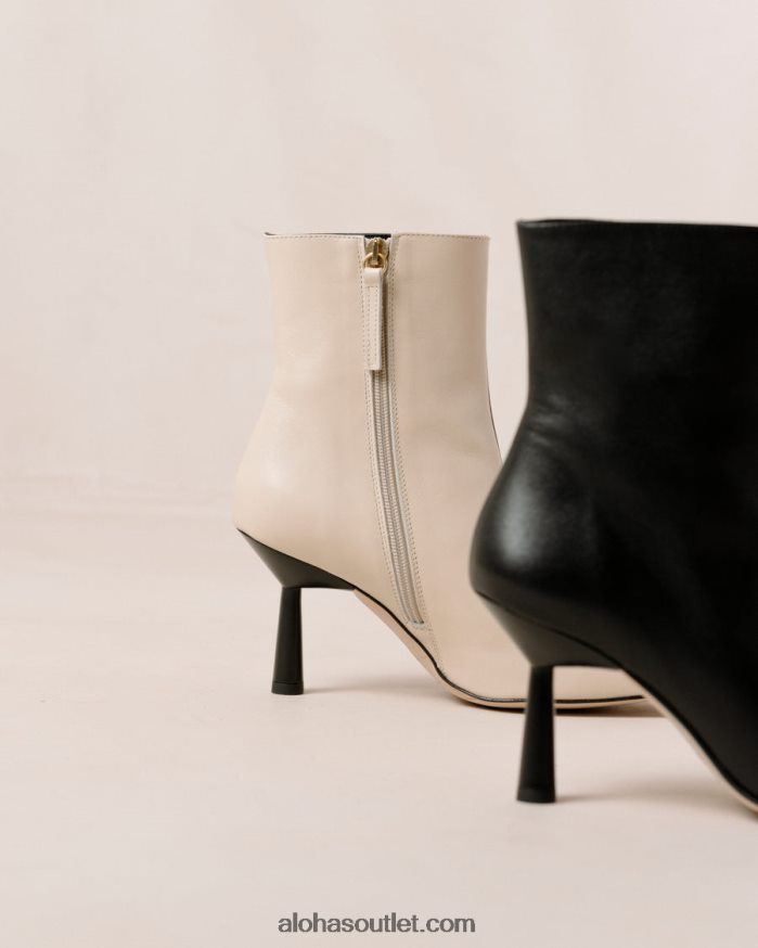mulheres frappã© - bota de couro preto e branco Alohas 4P88ZX573 creme preto