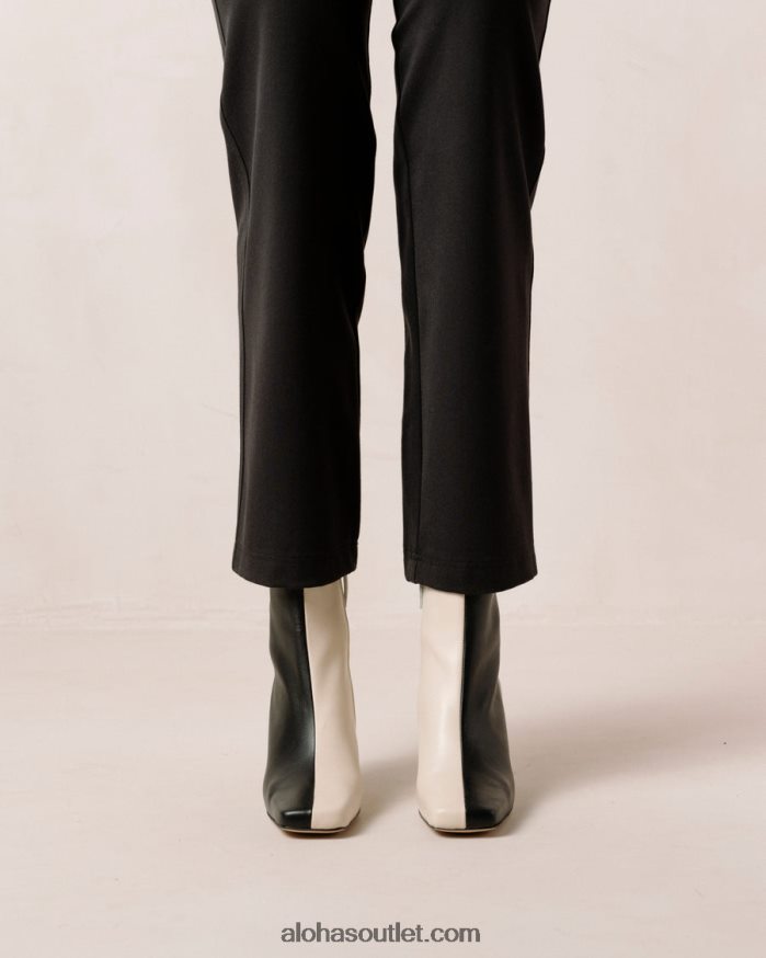 mulheres frappã© - bota de couro preto e branco Alohas 4P88ZX573 creme preto