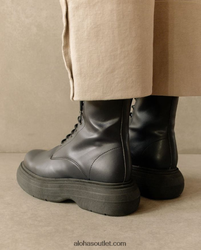 mulheres gouache - bota preta de couro vegano Alohas 4P88ZX486 preto