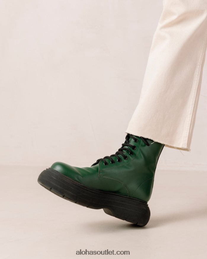 mulheres gouache - bota verde de couro vegano Alohas 4P88ZX485 pepino verde