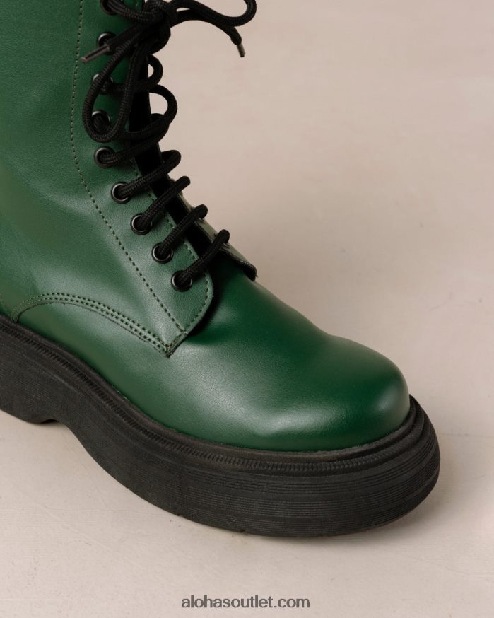 mulheres gouache - bota verde de couro vegano Alohas 4P88ZX485 pepino verde