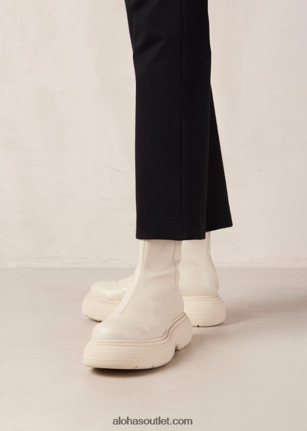 mulheres ink - bota branca de couro vegano Alohas 4P88ZX270 branco quente