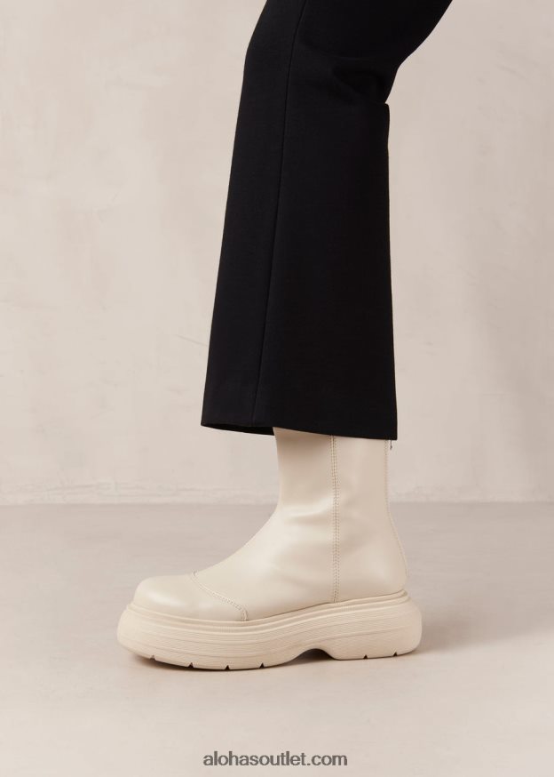 mulheres ink - bota branca de couro vegano Alohas 4P88ZX270 branco quente