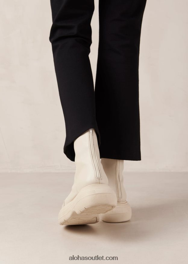 mulheres ink - bota branca de couro vegano Alohas 4P88ZX270 branco quente