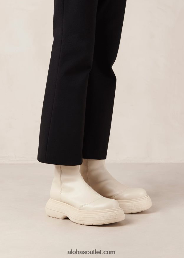 mulheres ink - bota branca de couro vegano Alohas 4P88ZX270 branco quente