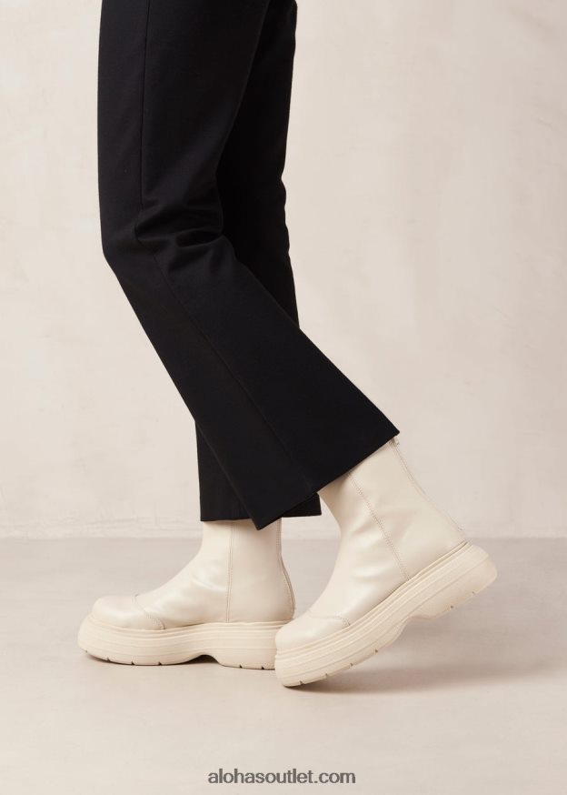 mulheres ink - bota branca de couro vegano Alohas 4P88ZX270 branco quente