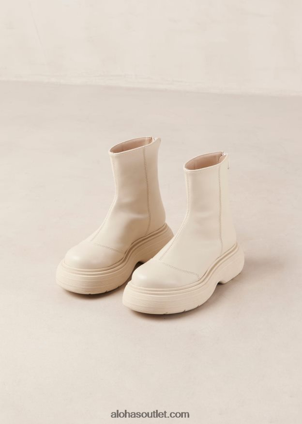 mulheres ink - bota branca de couro vegano Alohas 4P88ZX270 branco quente
