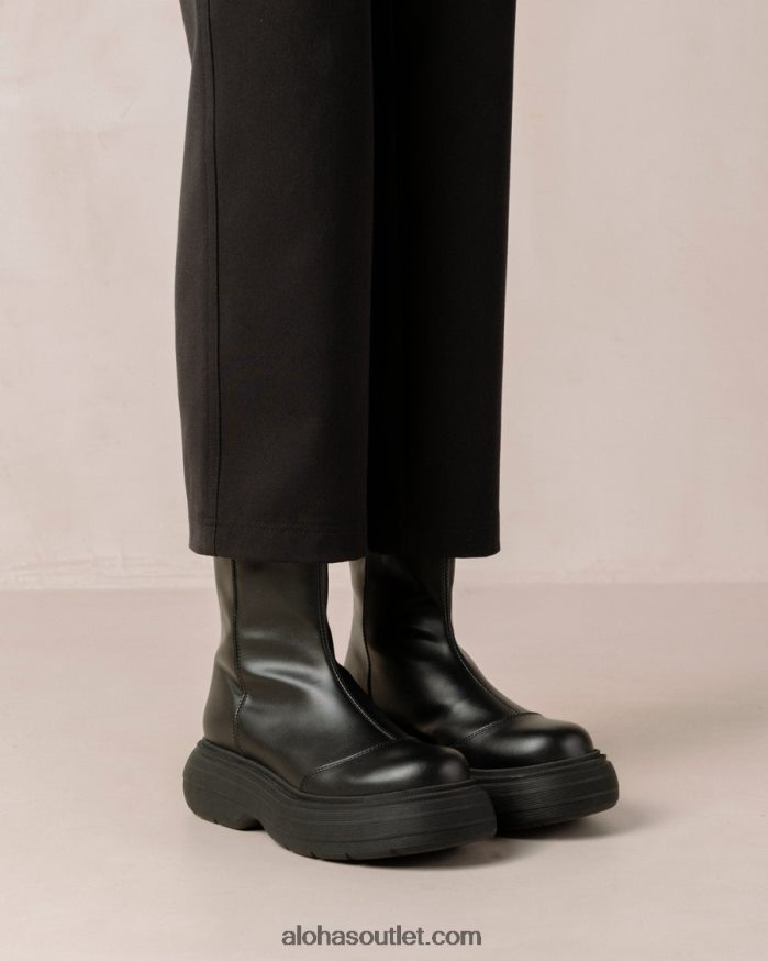 mulheres ink - bota preta de couro vegano Alohas 4P88ZX271 preto