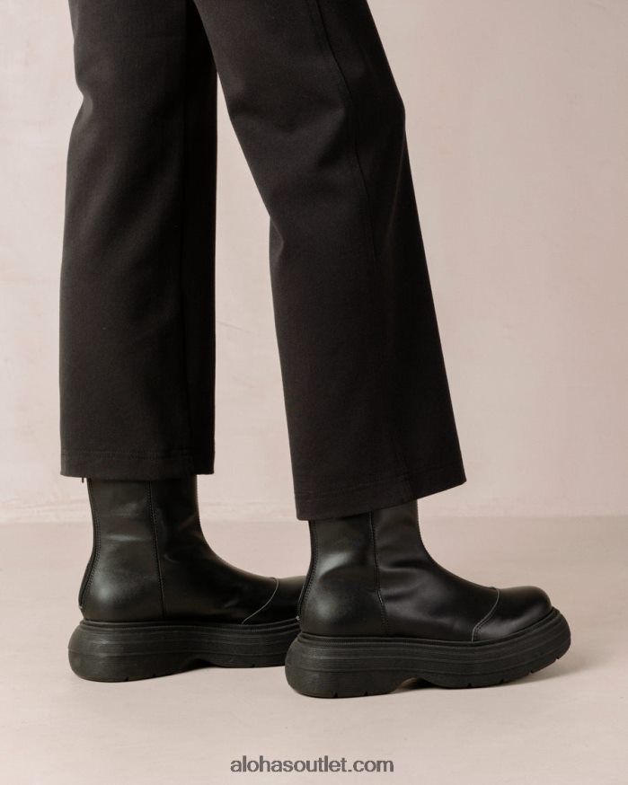 mulheres ink - bota preta de couro vegano Alohas 4P88ZX271 preto