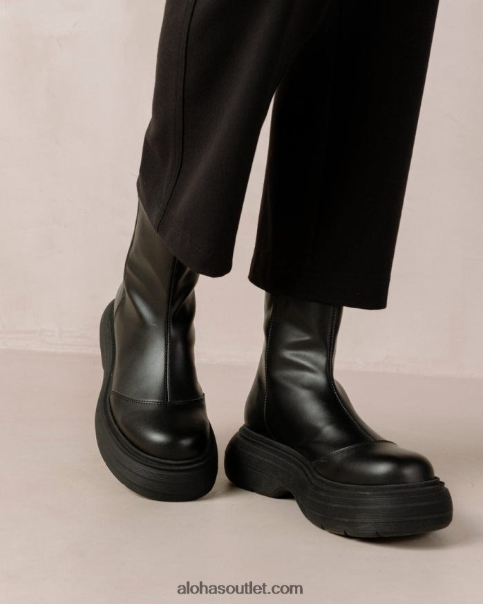 mulheres ink - bota preta de couro vegano Alohas 4P88ZX271 preto