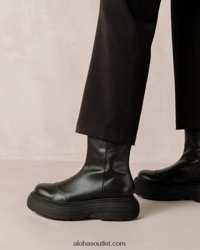 mulheres ink - bota preta de couro vegano Alohas 4P88ZX271 preto