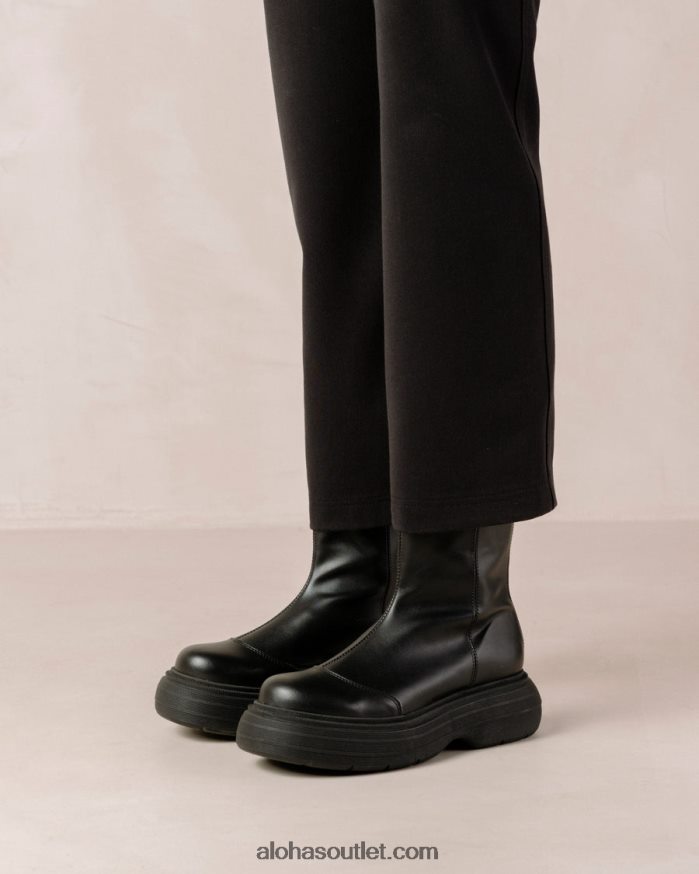 mulheres ink - bota preta de couro vegano Alohas 4P88ZX271 preto