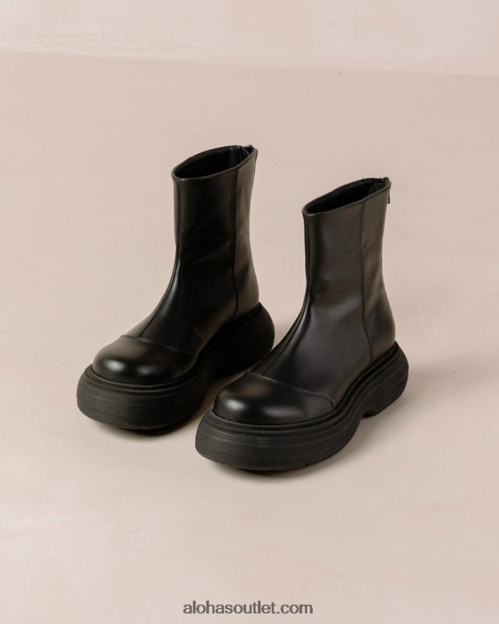 mulheres ink - bota preta de couro vegano Alohas 4P88ZX271 preto