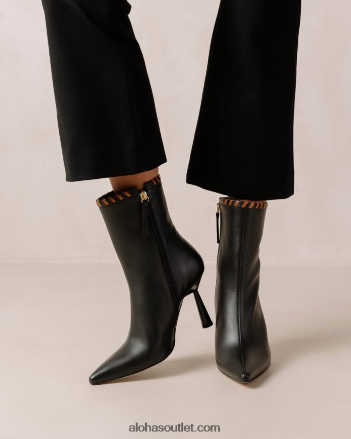 mulheres leo black - botas pretas de couro Alohas 4P88ZX538 preto