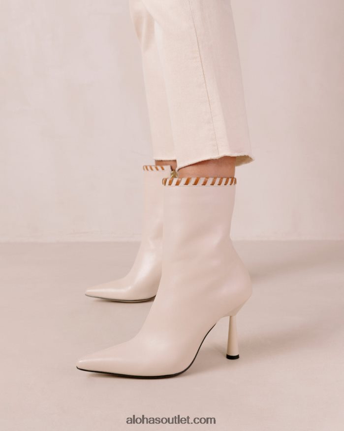 mulheres leo - botas de couro branco Alohas 4P88ZX537 creme