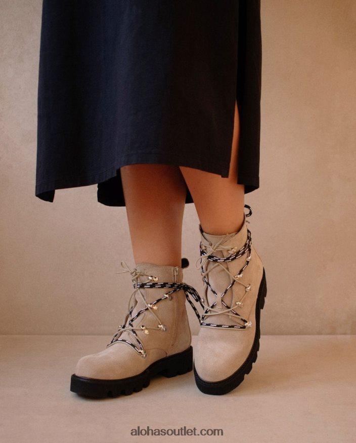 mulheres milhas - botas de couro bege Alohas 4P88ZX593 bege areia quente