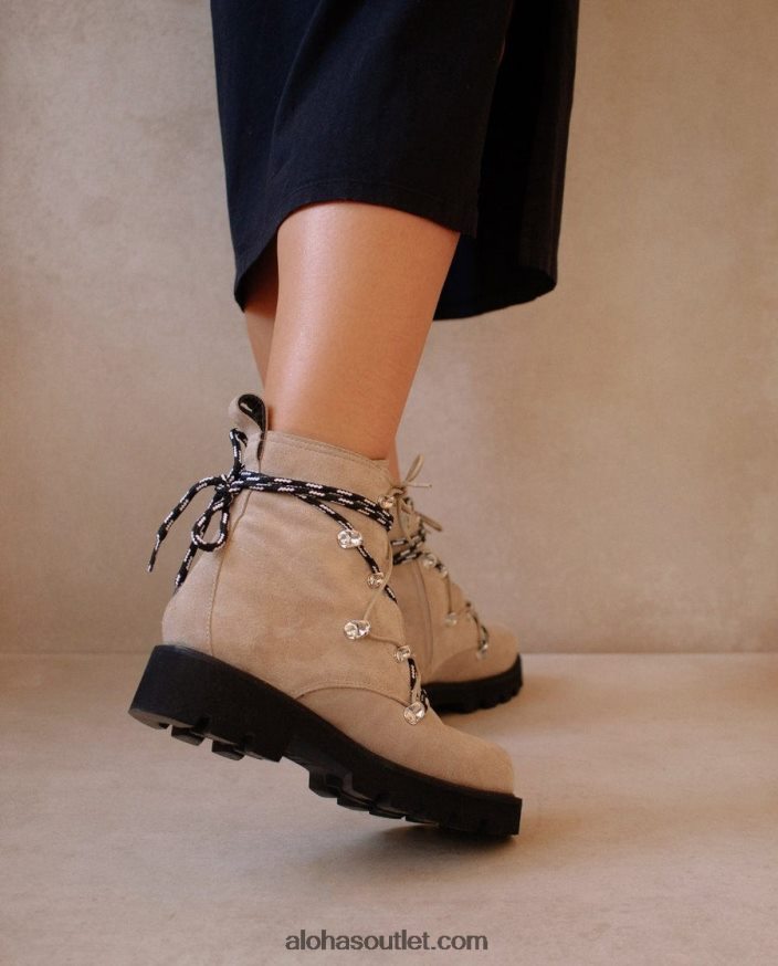 mulheres milhas - botas de couro bege Alohas 4P88ZX593 bege areia quente