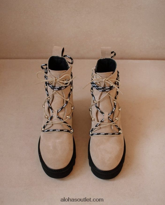 mulheres milhas - botas de couro bege Alohas 4P88ZX593 bege areia quente