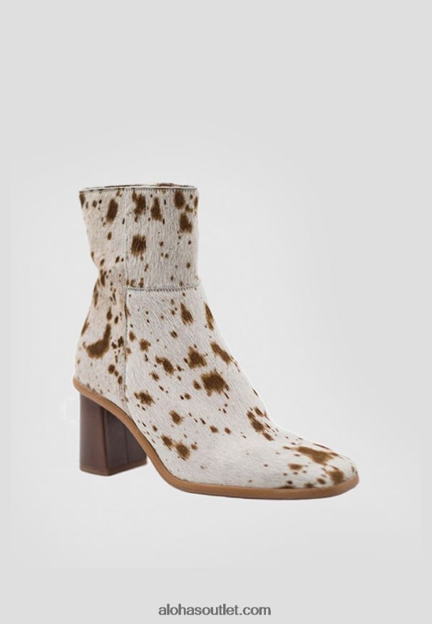 mulheres oeste - botas marrons Alohas 4P88ZX461 pequena vaca impressão marrom