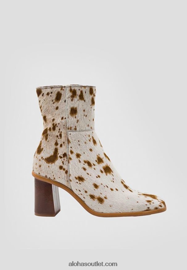 mulheres oeste - botas marrons Alohas 4P88ZX461 pequena vaca impressão marrom