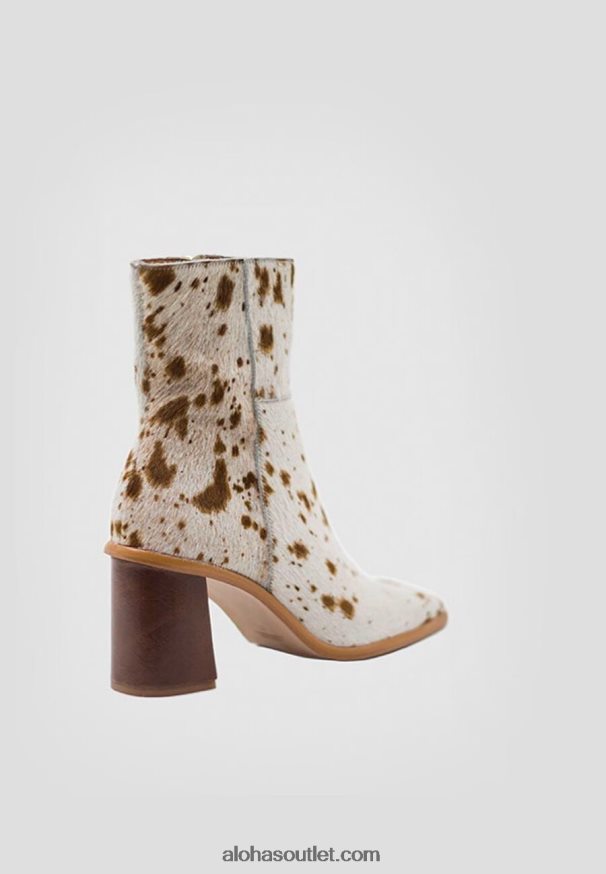 mulheres oeste - botas marrons Alohas 4P88ZX461 pequena vaca impressão marrom