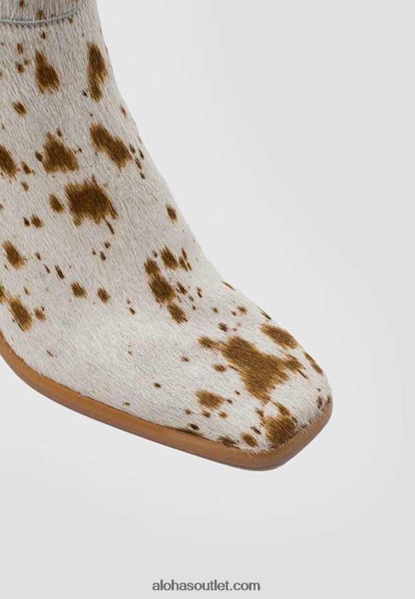 mulheres oeste - botas marrons Alohas 4P88ZX461 pequena vaca impressão marrom