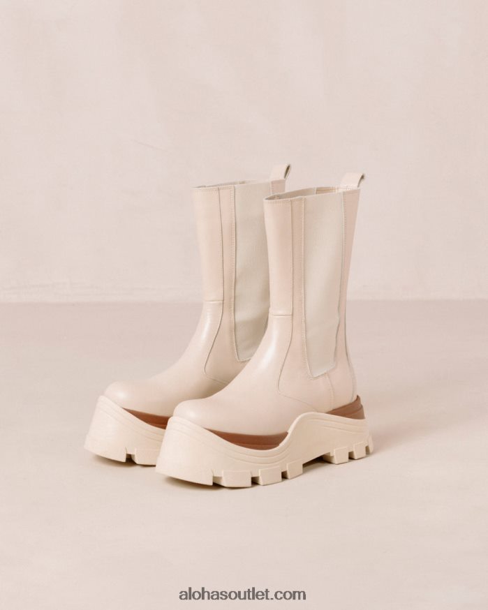 mulheres phoenix marcona - botas de couro branco Alohas 4P88ZX577 creme marcona