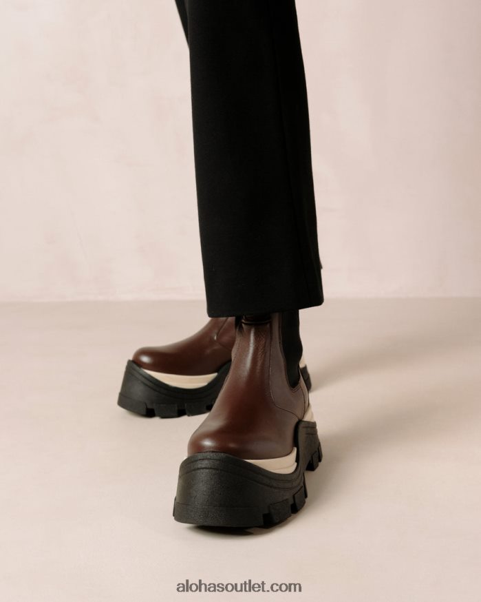 mulheres phoenix xadrez - botas de couro marrom Alohas 4P88ZX576 xadrez café marrom