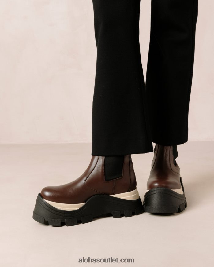 mulheres phoenix xadrez - botas de couro marrom Alohas 4P88ZX576 xadrez café marrom