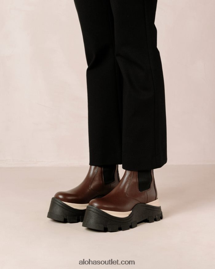 mulheres phoenix xadrez - botas de couro marrom Alohas 4P88ZX576 xadrez café marrom