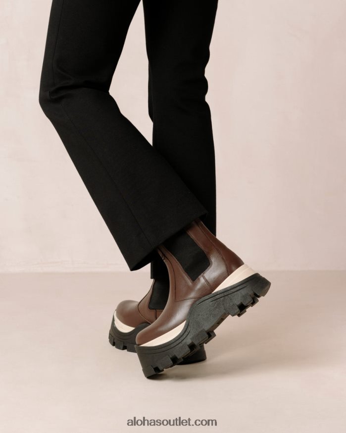 mulheres phoenix xadrez - botas de couro marrom Alohas 4P88ZX576 xadrez café marrom