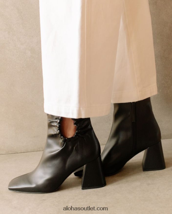 mulheres pigment - bota preta de couro vegano Alohas 4P88ZX319 preto