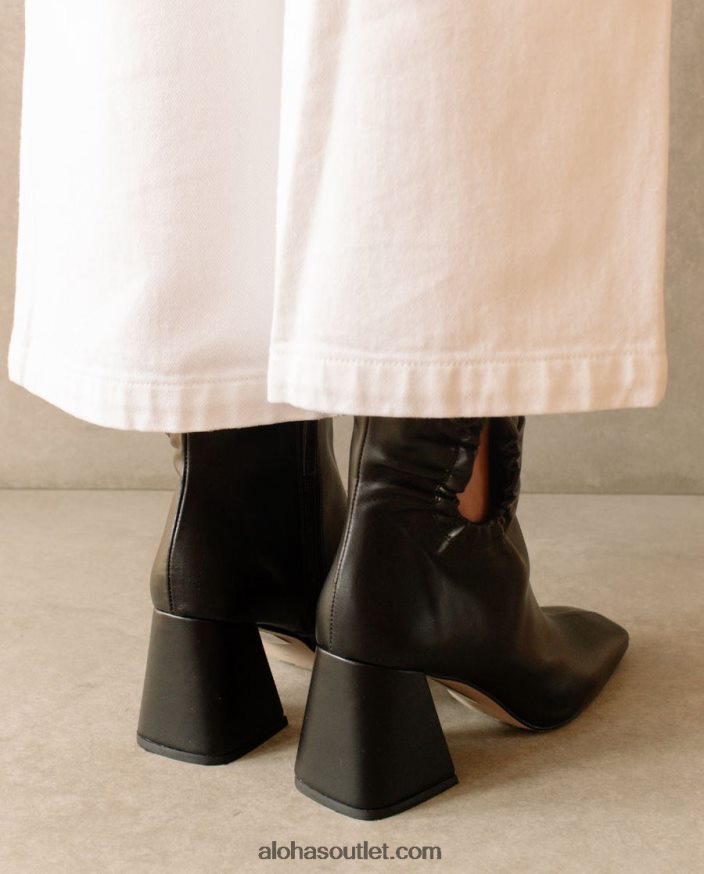 mulheres pigment - bota preta de couro vegano Alohas 4P88ZX319 preto