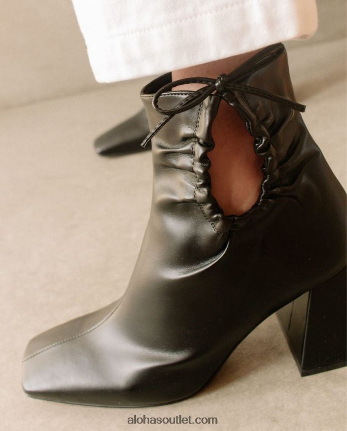mulheres pigment - bota preta de couro vegano Alohas 4P88ZX319 preto
