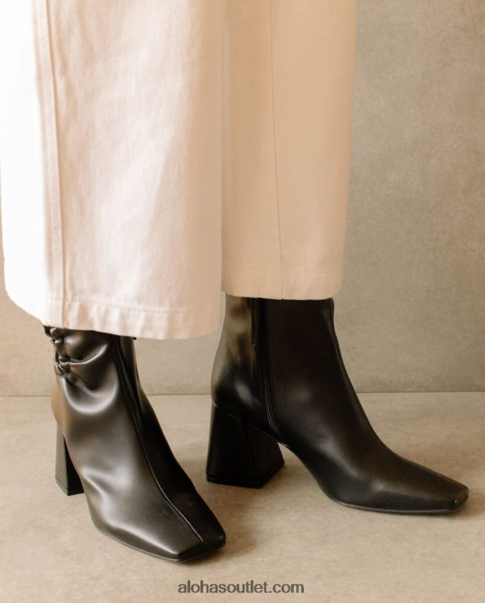 mulheres pigment - bota preta de couro vegano Alohas 4P88ZX319 preto