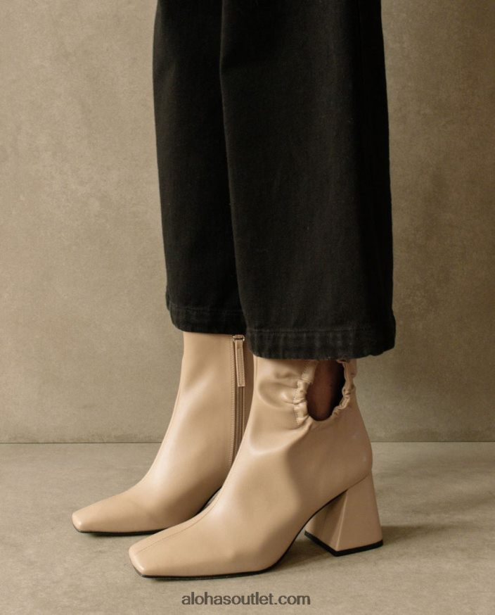 mulheres pigment - botas de couro vegano bege Alohas 4P88ZX317 tahini bege
