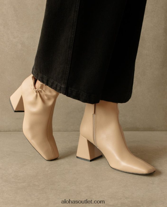 mulheres pigment - botas de couro vegano bege Alohas 4P88ZX317 tahini bege