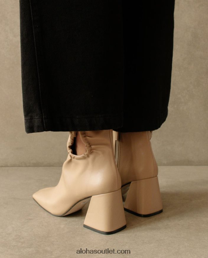 mulheres pigment - botas de couro vegano bege Alohas 4P88ZX317 tahini bege