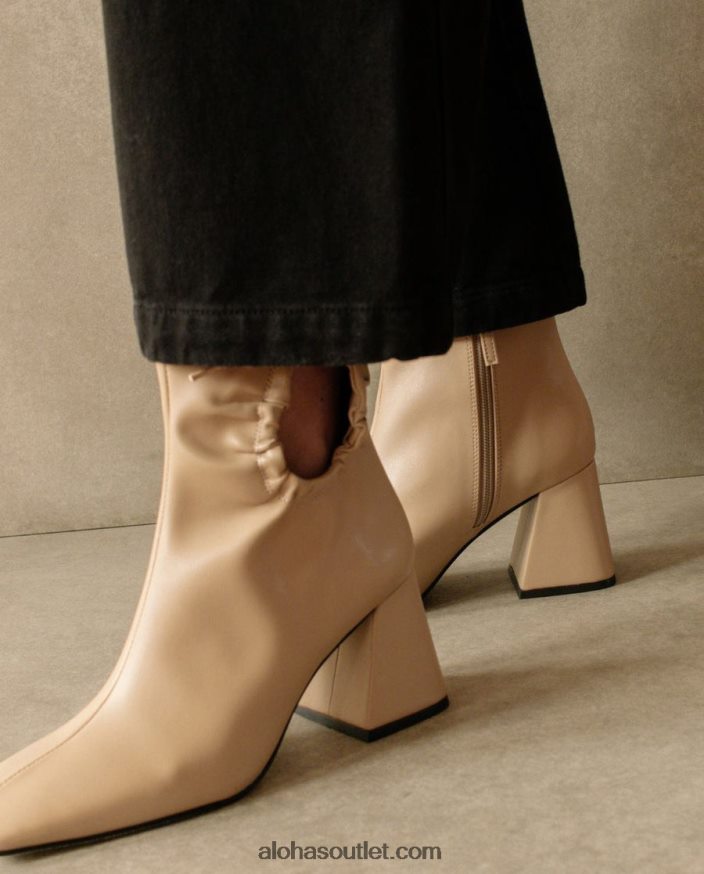 mulheres pigment - botas de couro vegano bege Alohas 4P88ZX317 tahini bege