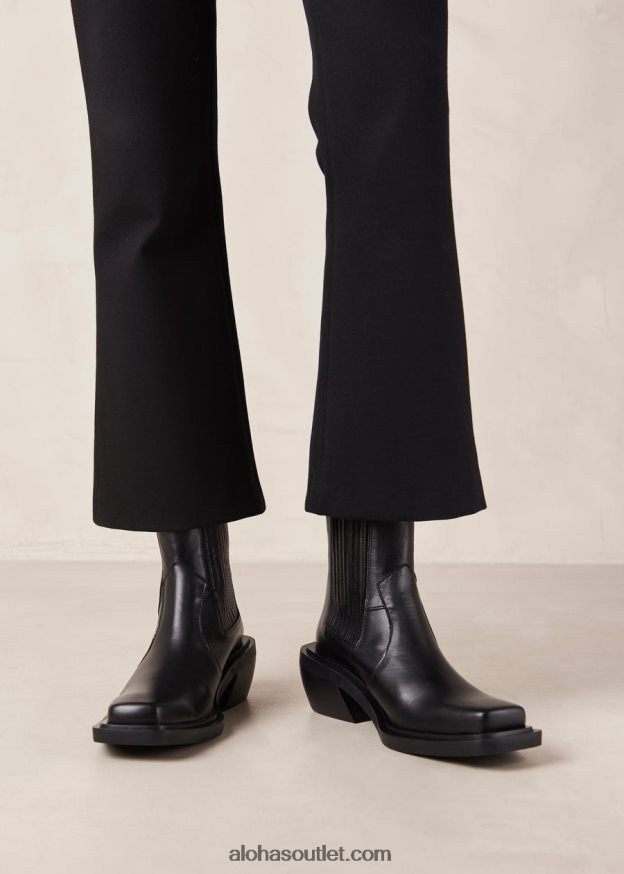 mulheres rancho - botas pretas de couro Alohas 4P88ZX385 preto