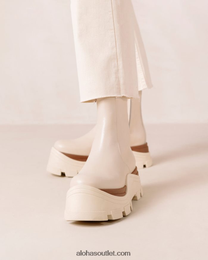 mulheres safira marcona - botas de couro branco Alohas 4P88ZX331 creme marcona