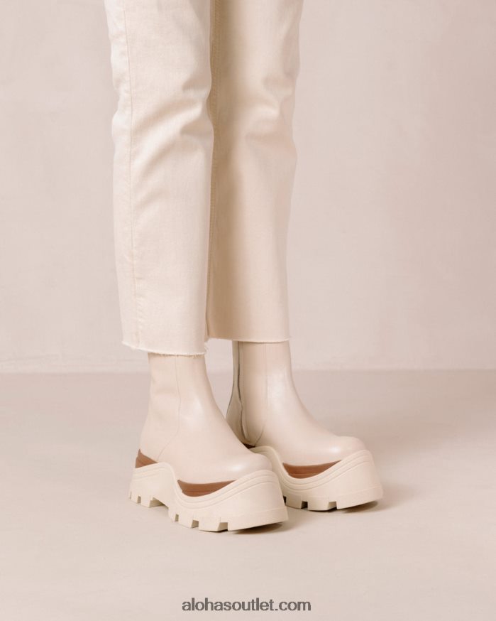 mulheres safira marcona - botas de couro branco Alohas 4P88ZX331 creme marcona