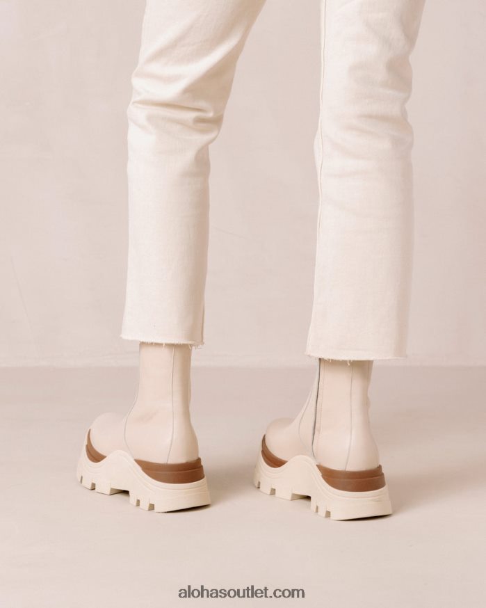 mulheres safira marcona - botas de couro branco Alohas 4P88ZX331 creme marcona