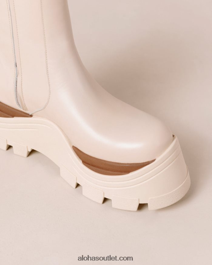 mulheres safira marcona - botas de couro branco Alohas 4P88ZX331 creme marcona