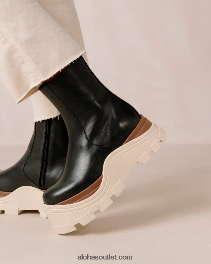mulheres safira marcona - botas pretas de couro Alohas 4P88ZX332 marcona preta