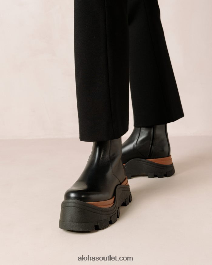 mulheres safira nutty - botas de couro preto Alohas 4P88ZX334 preto noz