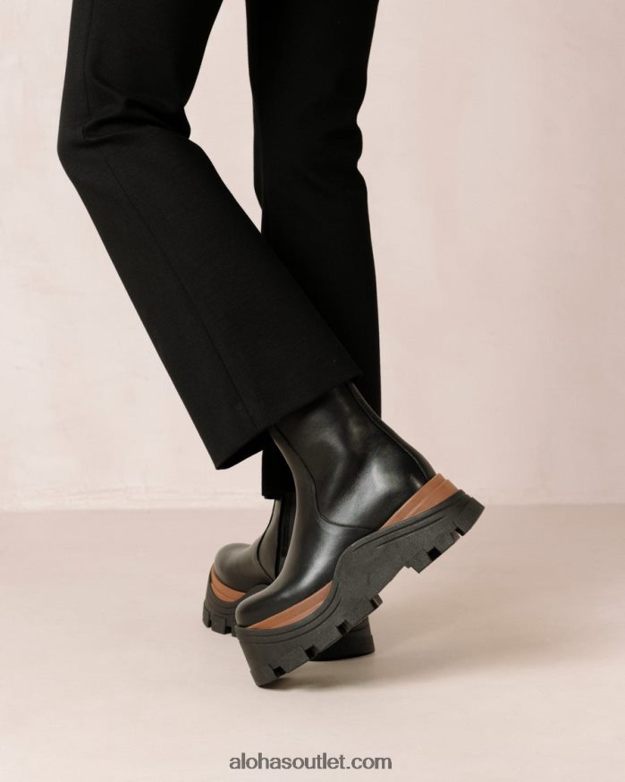 mulheres safira nutty - botas de couro preto Alohas 4P88ZX334 preto noz