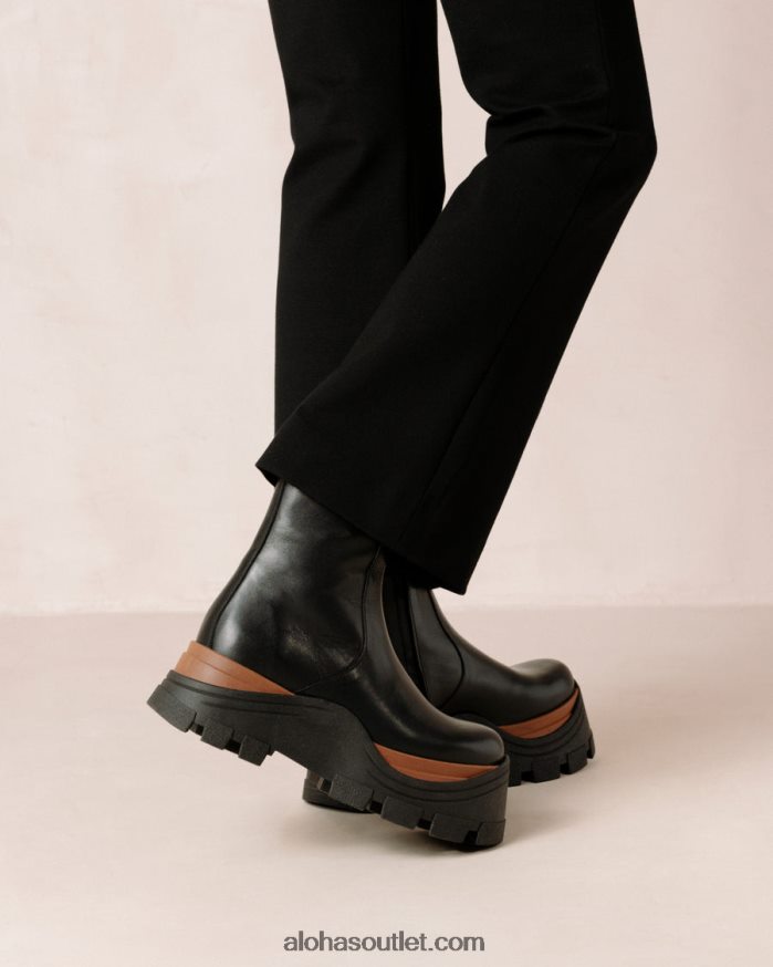 mulheres safira nutty - botas de couro preto Alohas 4P88ZX334 preto noz